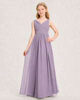 Wisteria Chiffon A-line Junior Bridesmaid Dress Front View