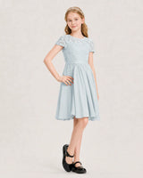 Mist Chiffon A-line Junior Bridesmaid Dress Front View