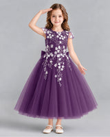 Grape Ball Gown Junior Bridesmaid Dresses Front