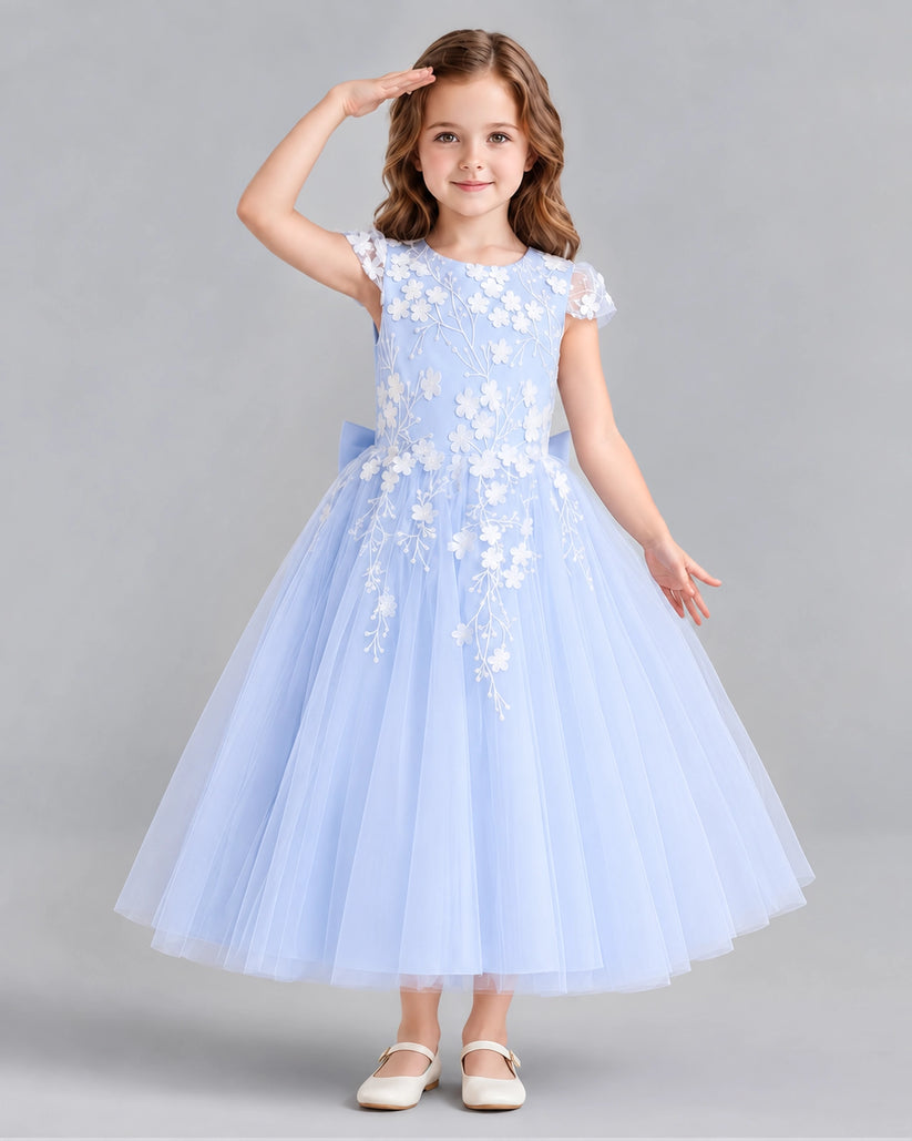 Lavender Ball Gown Junior Bridesmaid Dresses Front