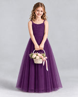 Grape A-line Girls Formal Dresses Front