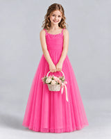 Hot Pink A-line Girls Formal Dresses Front