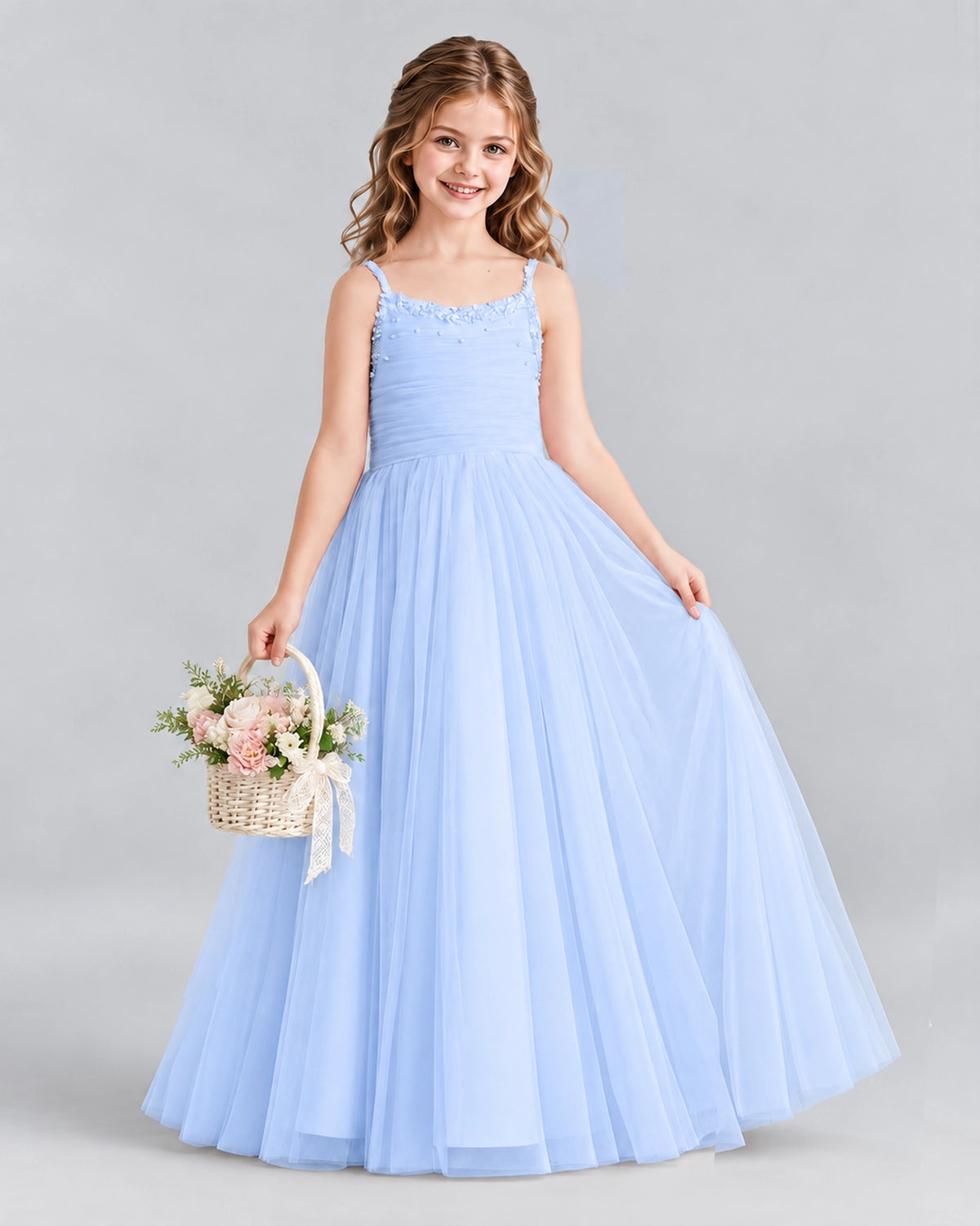 Lavender A-line Girls Formal Dresses Side