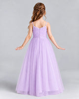 Lilac A-line Girls Formal Dresses Back