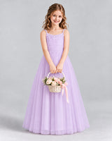 Lilac A-line Girls Formal Dresses Front