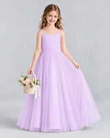 Lilac A-line Girls Formal Dresses Side
