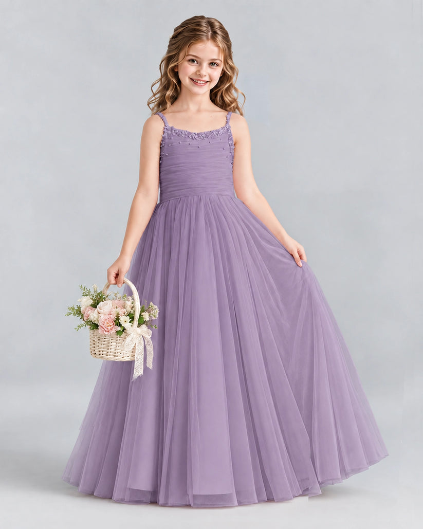 Wisteria A-line Girls Formal Dresses Side
