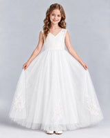 Ivory Ball Gown Flower Girl Dresses Front
