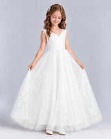 Ivory Ball Gown Flower Girl Dresses Side