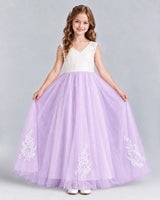 Lilac Ball Gown Flower Girl Dresses Front