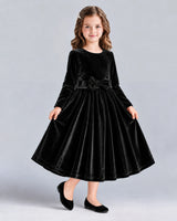 Black A-line Girls Formal Dresses Front