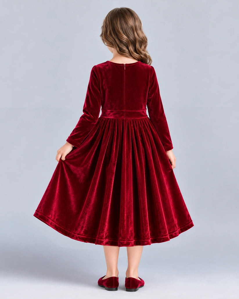 Burgundy A-line Girls Formal Dresses Back [Shared]