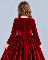 Burgundy A-line Girls Formal Dresses Back_Detail [Shared]