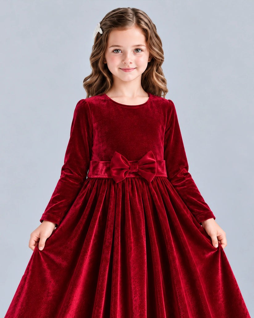 Burgundy A-line Girls Formal Dresses Detail [Shared]