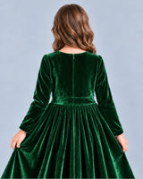 Dark Green A-line Girls Formal Dresses Back_Detail