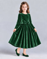 Emerald Green A-line Girls Formal Dresses Front