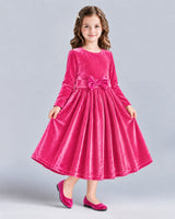 Hot Pink A-line Girls Formal Dresses Front