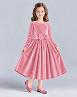 Pink A-line Girls Formal Dresses Front