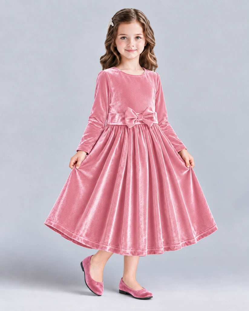 Pink A-line Girls Formal Dresses Front