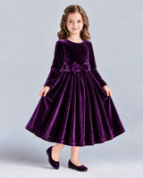 Purple A-line Girls Formal Dresses Front