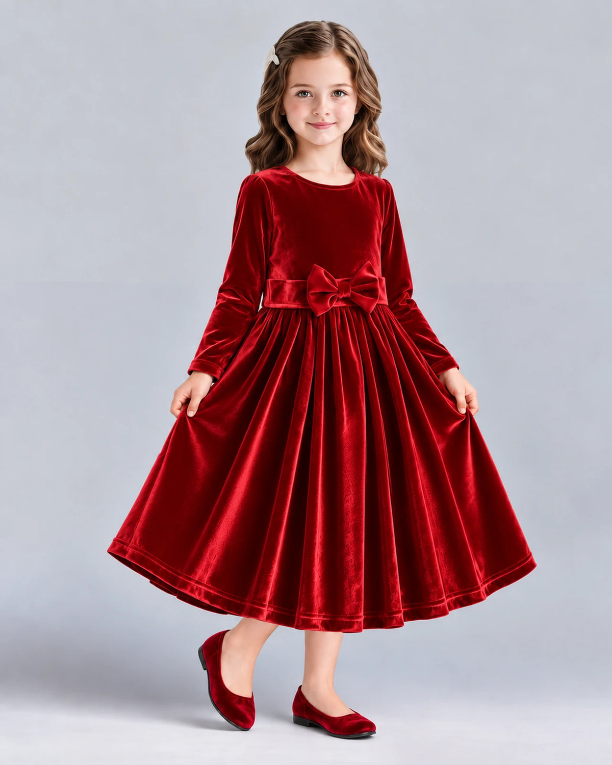 Red A-line Girls Formal Dresses Front