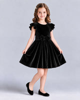Black A-line Girls Formal Dress Front