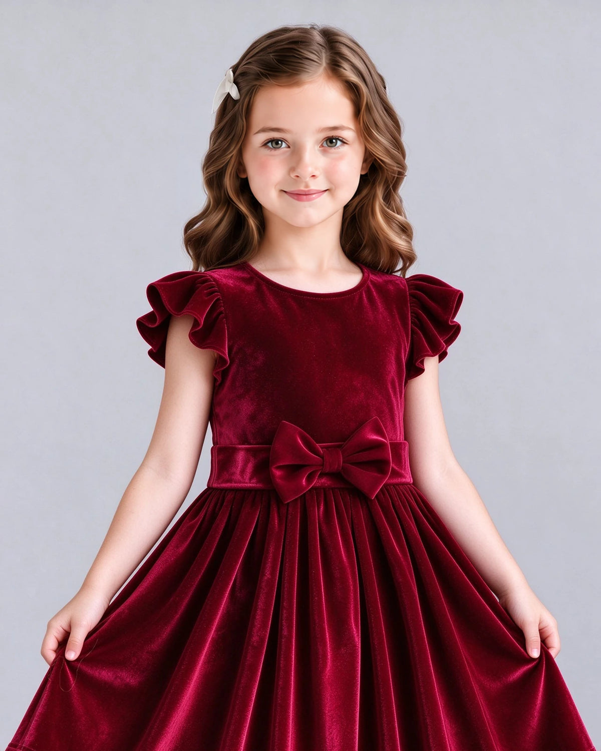 Burgundy A-line Girls Formal Dress Detail [Shared]