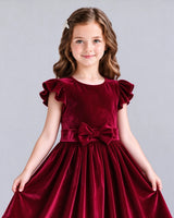 Burgundy A-line Girls Formal Dress Detail [Shared]