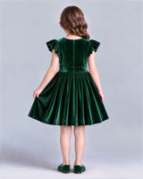 Dark Green A-line Girls Formal Dress Back [Shared]