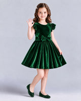 Dark Green A-line Girls Formal Dress Pose [Shared]