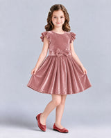 Dusty Rose A-line Girls Formal Dress Front
