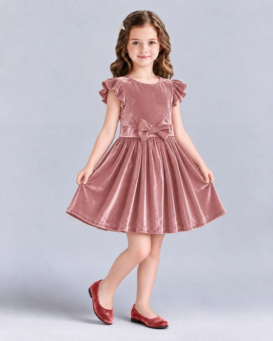 Dusty Rose A-line Girls Formal Dress Front
