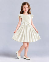 Ivory A-line Girls Formal Dress Front