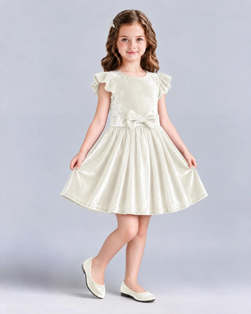 Ivory A-line Girls Formal Dress Front