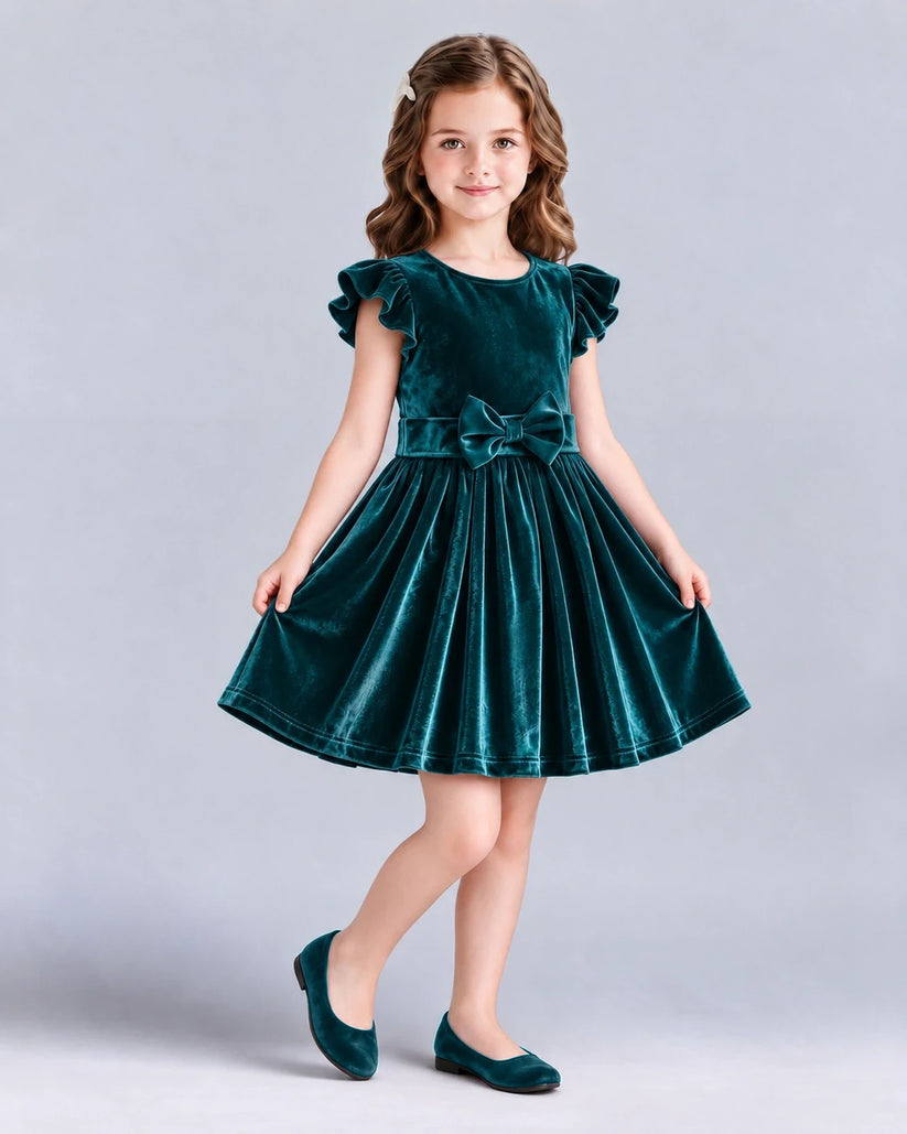 Peacock A-line Girls Formal Dress Front