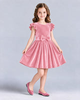 Pink A-line Girls Formal Dress Front
