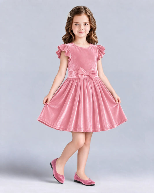 Pink A-line Girls Formal Dress Front