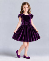 Purple A-line Girls Formal Dress Front