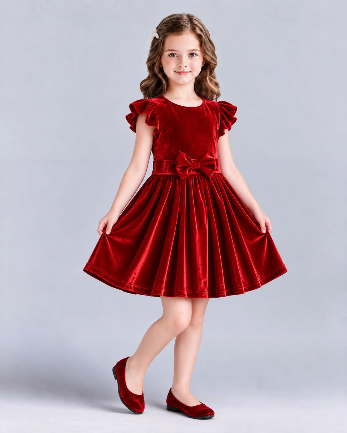 Red A-line Girls Formal Dress Front