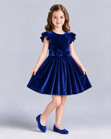 Royal Blue A-line Girls Formal Dress Front