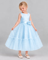 Baby Blue A-line Flower Girl Dresses Side