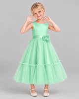 Mint Green A-line Flower Girl Dresses Front