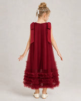 Windred Tulle A-line Girls Formal Dress Back View