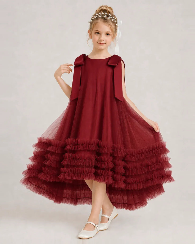 Windred Tulle A-line Girls Formal Dress Front View