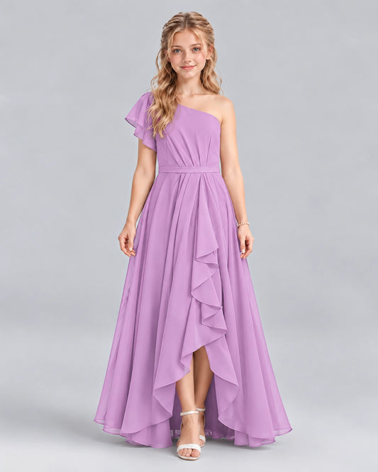 Lilac A-line Junior Bridesmaid Dresses Front