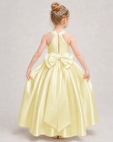 Daffodil Satin A-line Girls Formal Dress Back View