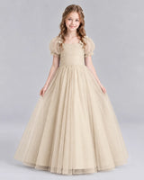 Champagne Ball Gown Girls Formal Dresses Front