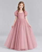 Dusty Rose Ball Gown Girls Formal Dresses Front