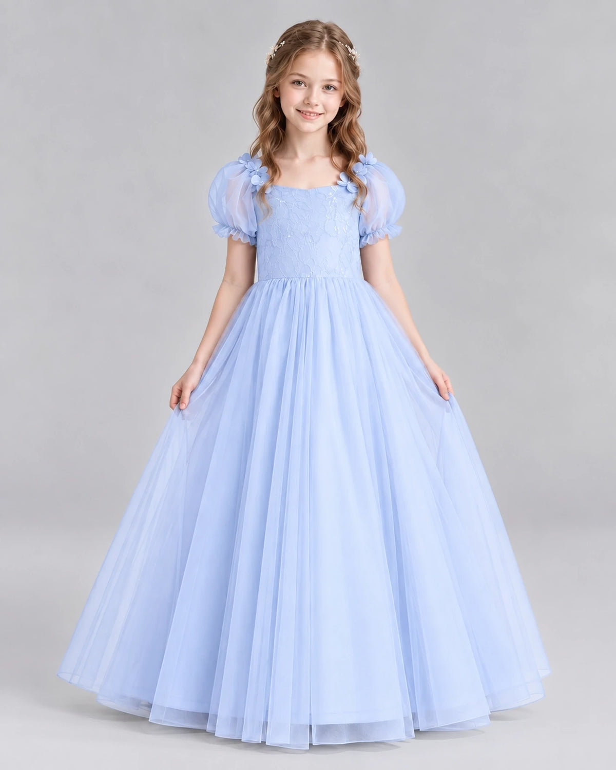 Lavender Ball Gown Girls Formal Dresses Front