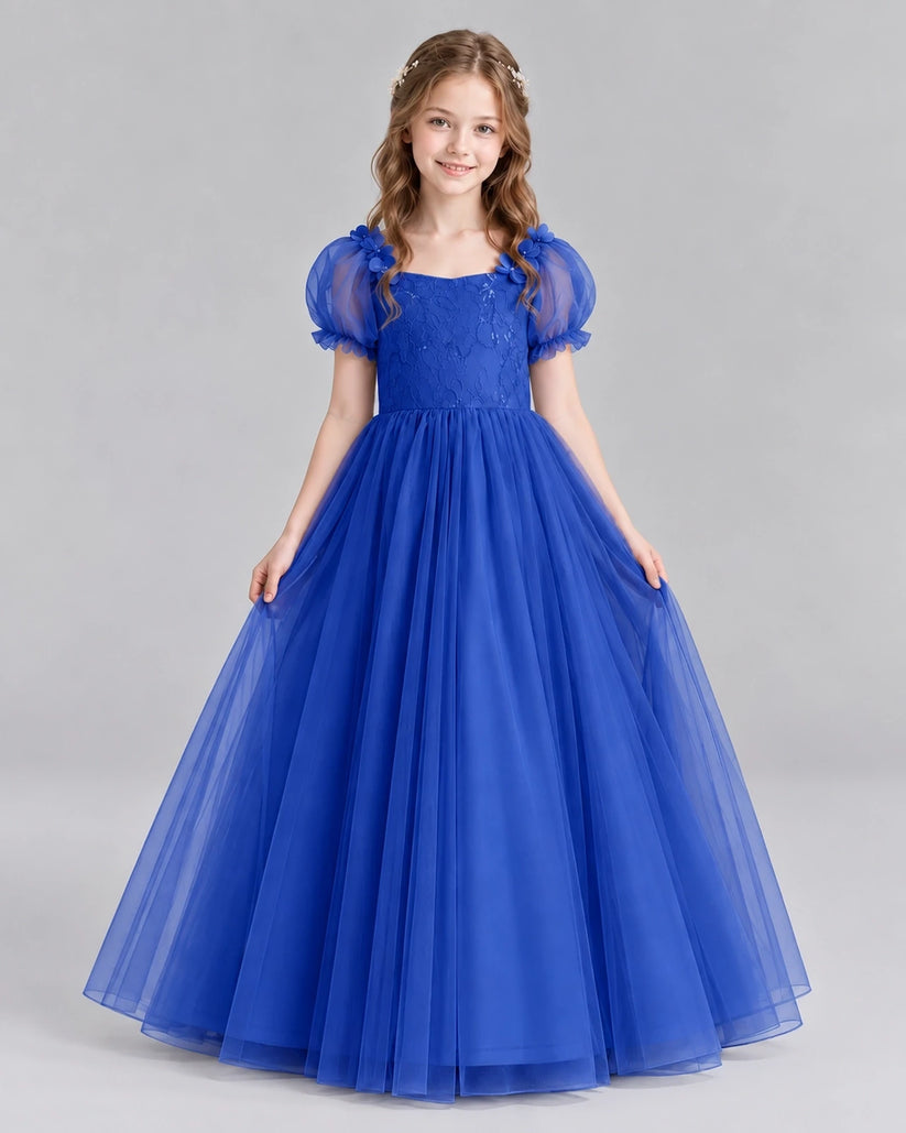 Royal Blue Ball Gown Girls Formal Dresses Front